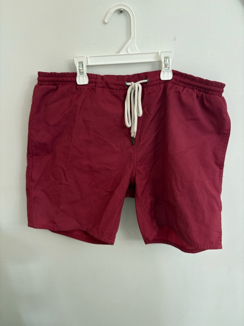 Frank & Oak Men's Deep Red Drawstring Swim Trunks medium